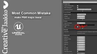 Most common mistake in UE4 - please do make PBR maps linear space
