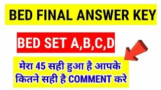 CG pre bed 2022 Final Answer Key |CG BED RESULT 2022  | cg bed answer key