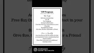 VIP customer the perks, Read the description