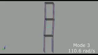Mode shapes of 3 story building model simulation