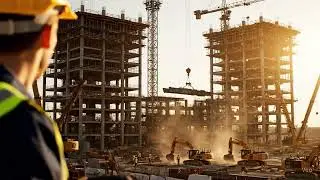 Engineer on a Construction Site | 4K Cinematic Industrial Background (Free to Use)