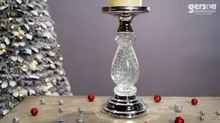 Gerson International Battery Operated Water Globe Candle Holder