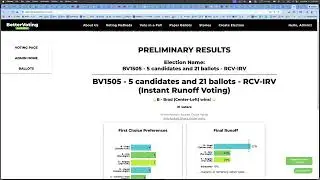 BV1505 - 5 candidates and 21 ballots - RCV-IRV (Instant Runoff Voting)