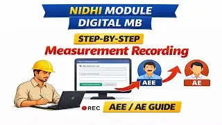 NIDHI works  Module Digital MB: Step-by-Step Detailed Measurement Recording by AEE/AE #nidhi #cfms