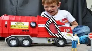 Garbage Truck Videos For Children l RARE!  Red  Toy Tonka Frontloader Unboxing l Garbage Trucks Rule