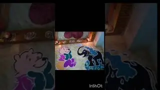 teddy bear watch & enjoy to elephant bathing # ytshorts# trending song# freehand rangoli kolam #