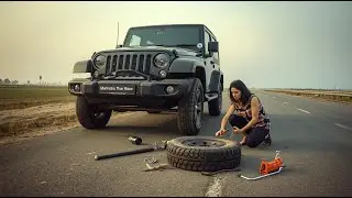Road Trip Begins&hellip; Car Trouble & Puncture Repair | Thar Roxx