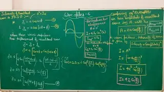 Wave optics 6 resultant intensity in interference YDSE, young double slit experiment
