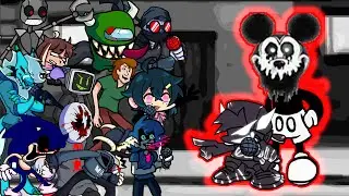 FNF Happy (Mickey Mouse) But Different Characters Sing It🎵(Everyone Sings Overhead) (NEW CHARACTERS)