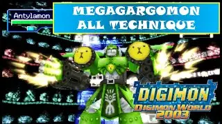 Digimon World 2003 Gameplay - MegaGargomon All Technique & Signature Move
