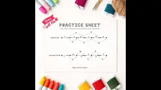Backstitch and running stitch practice sheet stitch along