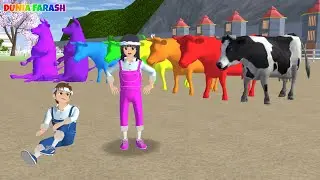 Yuta Dan Mio Kaget TomTom Buat Sapi Warna Warni || Sakura School