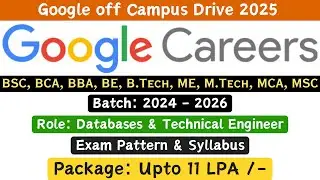 Latest Job Opportunity From Google Off Campus Drive | Batch 2024-2026 | Hurry Up #googlecareers