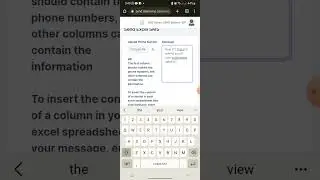 Sending bulk SMS with unique information on send.ntemsms.com using a smartphone.