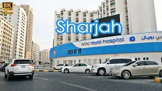 (8K) Sharjah clock tower, Rolla Sharjah UAE 🇦🇪 July 20, 2023