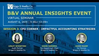 CFO Corner - Impactful Accounting Strategies for CFOs - B&V Insights 2020 - Session 3