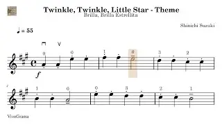 🎼 01. Twinkle Twinkle Little Star / Estrellita. Suzuki 1 Partitura Violín. Práctica Tempo Progresivo