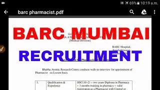 BARC MUMBAI  RECRUITMENT 2019