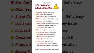 ⚠️ Warning Body Signs | Early Detection Tips | Your Body&rsquo;s Warning Signs Explained 🚨 #facts #fitness