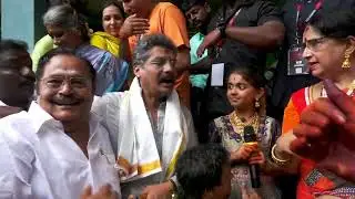 Actor Kingkong Actress Ambiga and Kutti Diya at Vellore Aanakulathamman Temple 