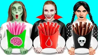 Wednesday Vampire vs Zombie Cooking Challenge | Crazy Challenge DoDo Challenge