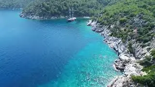 High up coastal view of Datca, TurkeyDJI 0472