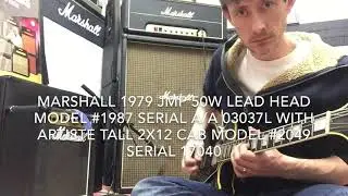 Marshall 1979 JMP 50w Lead Head Model #1987 with 1970&rsquo;s Artiste Tall 2x12 Cab #2049