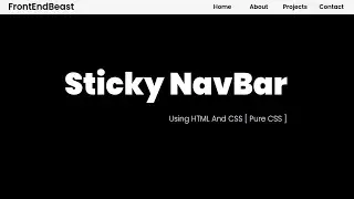 Sticky Navigation Bar On Scroll HTML and CSS | Fixed Navbar on Scroll