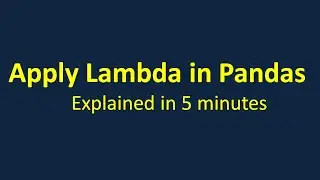 Apply lambda function of Pandas explained in 5 minutes.