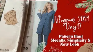 $1.99 Sewing Pattern Haul & New Fabrics Vlogmas Day 17