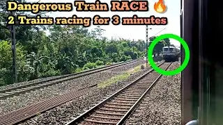 PARALLEL TRAIN RACE ! Barbil Janshatabdi Express Vs Midnapore Local Train #trainrace
