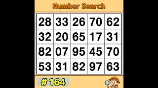 【JimmyPuzzle】 Daily Brain Training, Test Your Focus and Memory 《Number Search｜Brain Exercise》 #164