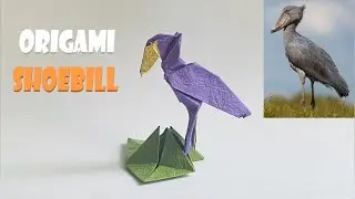 How to make Origami shoebill, step by step tutorial