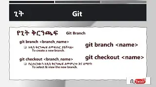 Git & GitHub - Part 19: git branch create & checkout (Amharic Lang.)