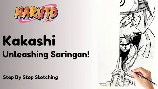 Witness Kakashi&rsquo;s Legendary Sharingan Unleash! ✨ Hand Sign Sketch for Naruto Anime Fans!