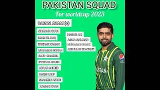 Pakistan 15 member world cup  squad