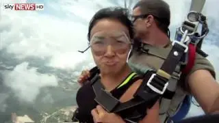 Aircraft Almost Hits Parachuting Pair Mid Air