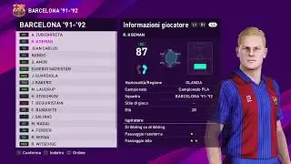 eFootball PES 2020: Barcelona '91-'92 classic team PS4