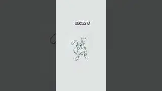 MEWTWO drawing LEVEL 1️⃣ to LEVEL 6️⃣ #shorts #art #pokemon #drawing