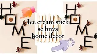Diy ice cream stick home decor / ice cream stick crafts #diy #homedecor #wallhanging #trendingvideo 