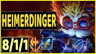 HEIMERDINGER VS MALPHITE - 8/1/1 KDA TOP GAMEPLAY
