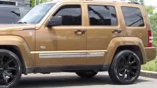 HILLYARD CUSTOM RIM&TIRE 2011 JEEP LIBERTY WITH 20 INCH RIMS  GLOSS BLACK RIMS