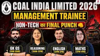 Coal India Recruitment 2026 | CIL MT Marathon Class | CIL MT Non Tech Marathon Class | Testbook