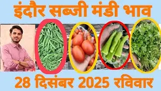 28 December 2025 मटर के भाव मे तेजी 🚀/ सब्जी मंडी भाव इंदौर / indore mandi bhav / 😳😳