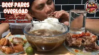 BEEF PARES OVERLOAD|PUTOK BATOK PARES|EATING SHOW|PINOY FOOD#mukbang #eatingshow #asmr