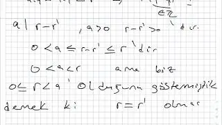 Sayılar Teorisi -Bölme Algoritması