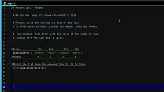 How to use the range of indexes to modify a list in Python