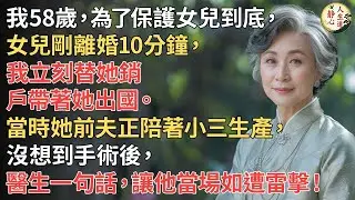 【我58歲】為了保護女兒到底，女兒剛離婚10分鐘，我立刻替她銷戶帶著她出國。當時她前夫正陪著小三生產，沒想到手術後，醫生一句話，讓他當場如遭雷擊！