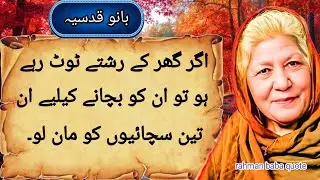 Life best Motivational Quotes |Amazing Urdu aqwal e Zameen|Golden words in Urdu|bano qudsiya quote| 