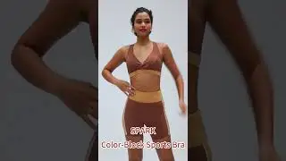 Color-Block Sports Bra#yoga #sports #workout #spark
